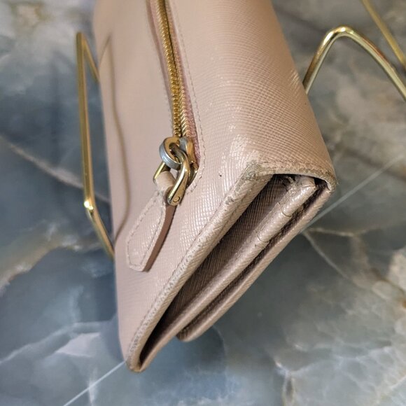 Prada  Saffiano Bow Continental Wallet Cammeo in Beige - Picture 9 of 10